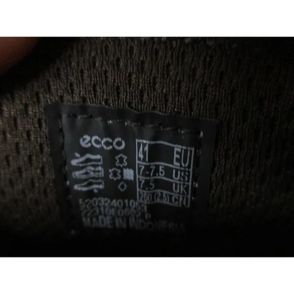 USED ECCO Men's Lite Hybrid Apron Toe Tie Shoes ,Cognac-Size 7-7.5