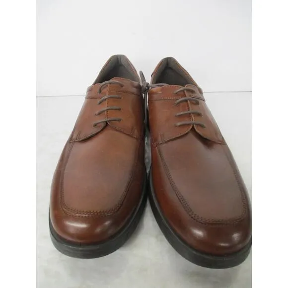 USED ECCO Men's Lite Hybrid Apron Toe Tie Shoes ,Cognac-Size 7-7.5