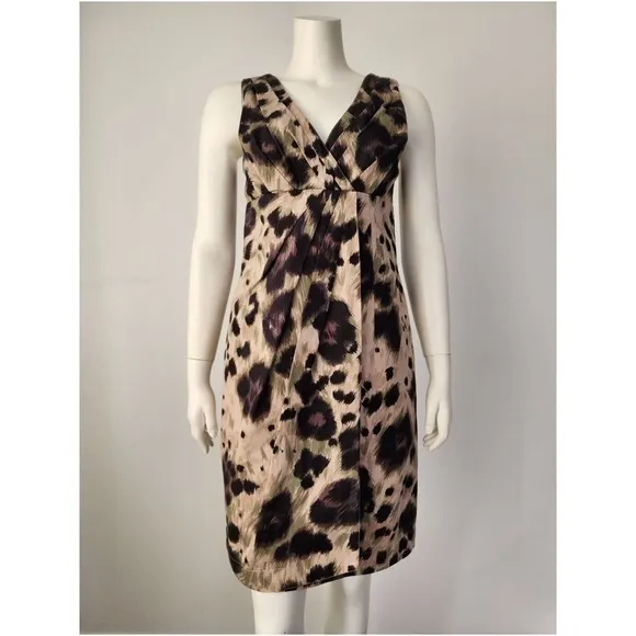 Valentino Red leopard animal Print Dress Sleeveless Party Cocktail size 42