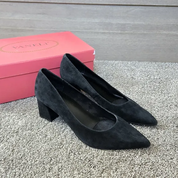 Vaneli Marice Women's Black Suede Pumps NEW size 8.5 WIDE