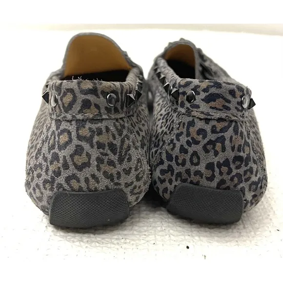 Vaneli Women's Shoes Made In Italy Gray Jungle Print Metallic Studs Size 8.5