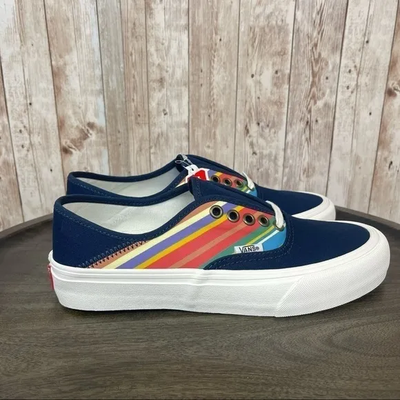 Vans Authentic SF Retro Stripes Low Top Shoe Size 8.5 Women