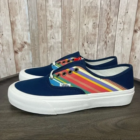 Vans Authentic SF Retro Stripes Low Top Shoe Size 8.5 Women