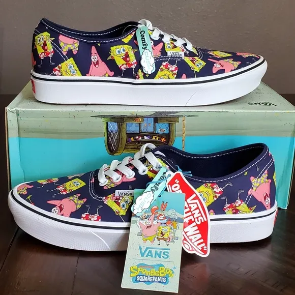Vans Comfycush Authentic SpongeBob Alohabob Men Size 9, Women Size 10.5