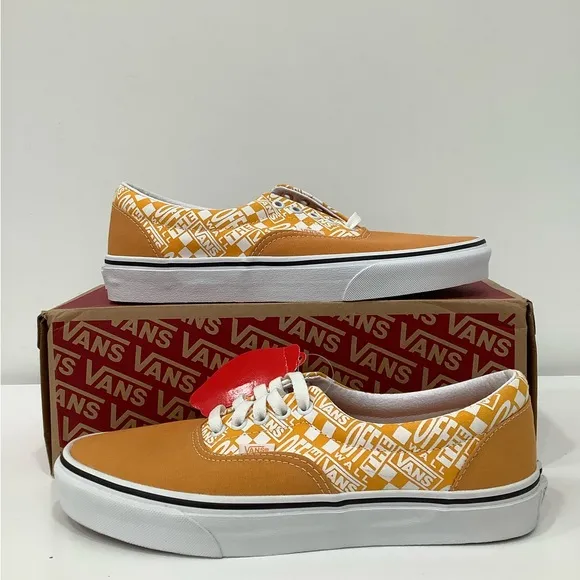 Vans Era Off The Wall Lace Up Gold Shoes Sneaker Men Size 9.5 Brand New