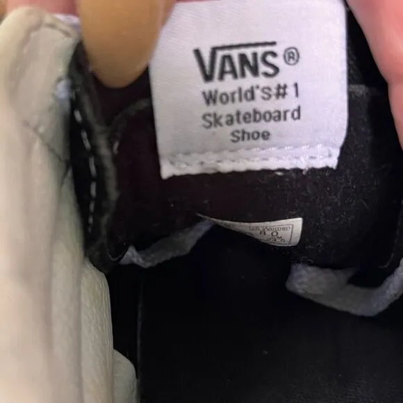 Vans Off The Wall Sk8 Hi Top Black White Lady Vans Signature M 6.5 W 8 Retro Y2K
