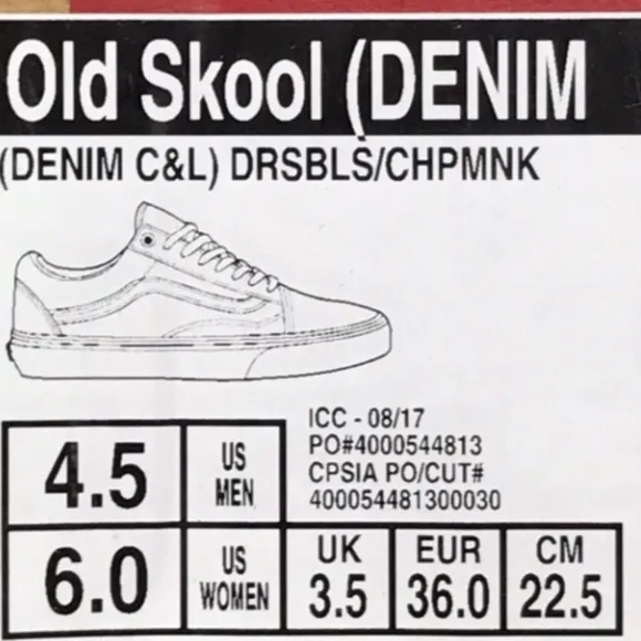 Vans Old Skool Denim C&amp;L Dressblues Chipmunk Shoes