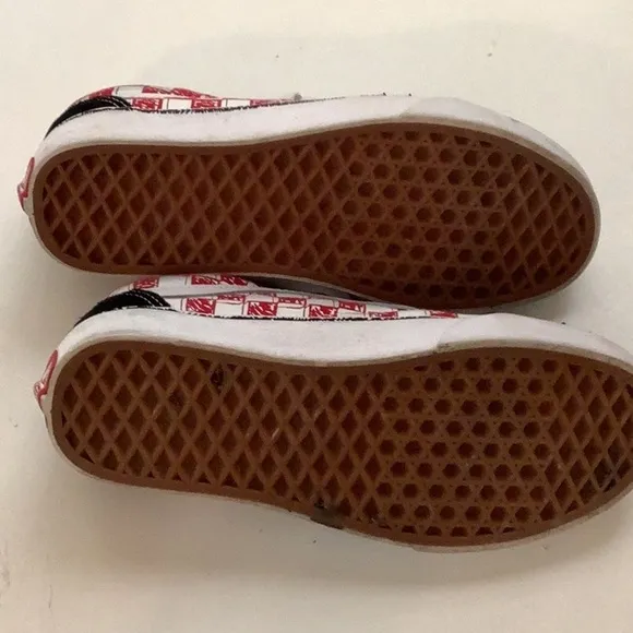 Vans Old Skool Low Sketch Red Size 7.5 Women Checkered Shoes Preloved