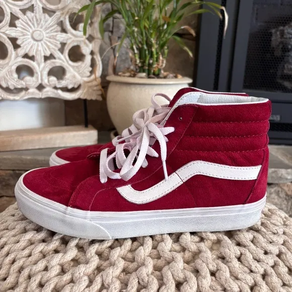 Vans Sk8 Hi Filmore Pig Suede Chilli Pepper Red Scooter True SZ 8 Shoes Sneakers
