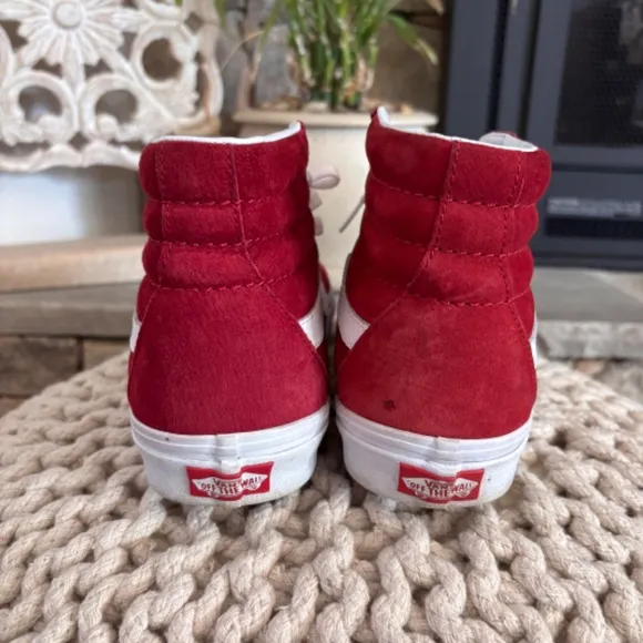 Vans Sk8 Hi Filmore Pig Suede Chilli Pepper Red Scooter True SZ 8 Shoes Sneakers
