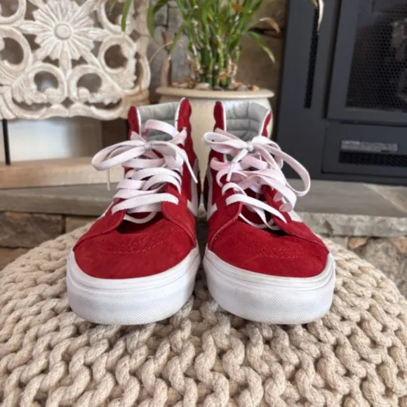 Vans Sk8 Hi Filmore Pig Suede Chilli Pepper Red Scooter True SZ 8 Shoes Sneakers