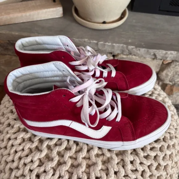 Vans Sk8 Hi Filmore Pig Suede Chilli Pepper Red Scooter True SZ 8 Shoes Sneakers