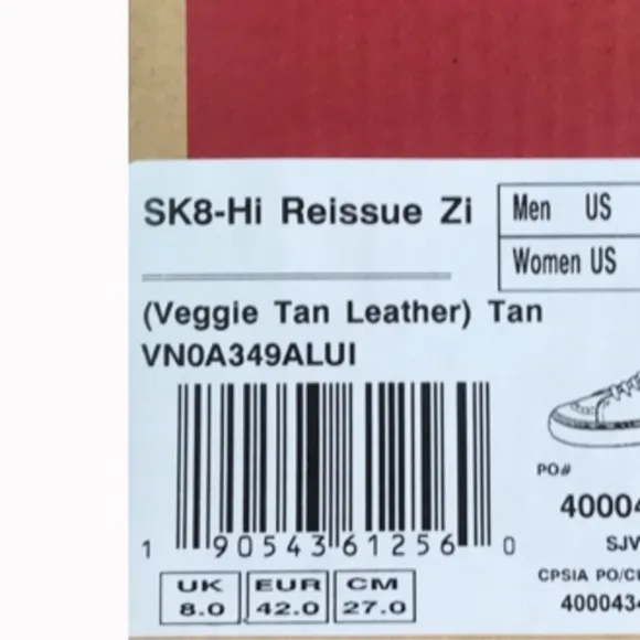 Vans Sk8-Hi Reissue Zip Veggie Tan Leather