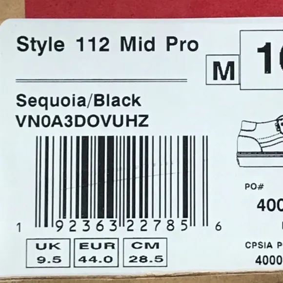 Vans Style 112 Mid Pro Sequoia Black Shoes