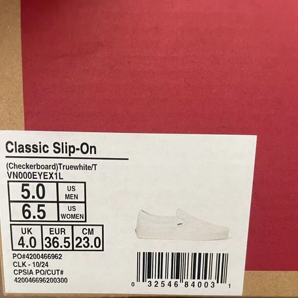 vans women checkboard truewhite/T size 6.5