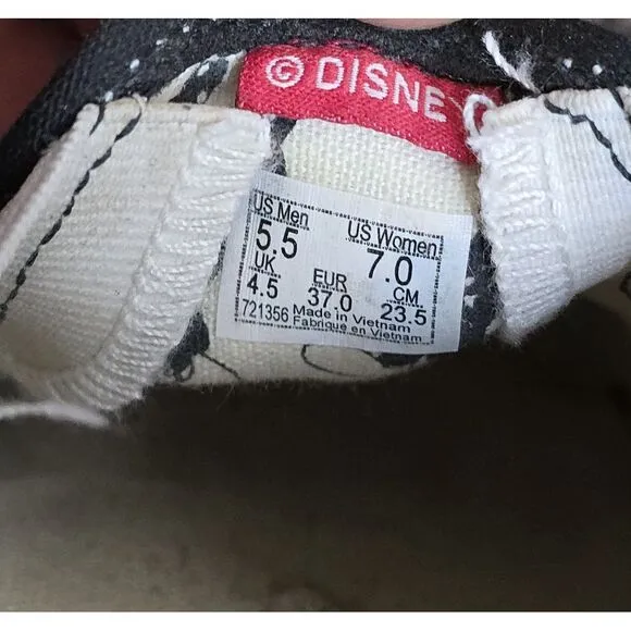 Vans x Disney Minnie &amp; Mickey Mouse Checkerboard Flames Shoes-Women's 7 (721356)