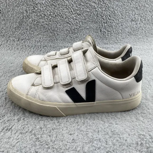 Veja Recife Leather Shoes Women 9.5 White Preppy Academia Trainer Travel Minimal