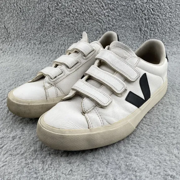 Veja Recife Leather Shoes Women 9.5 White Preppy Academia Trainer Travel Minimal