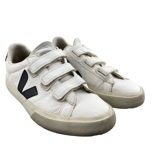 Veja Recife Leather Shoes Women 9.5 White Preppy Academia Trainer Travel Minimal
