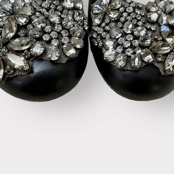Vera Wang Lavender Lisa Rhinestones Shoes Black
