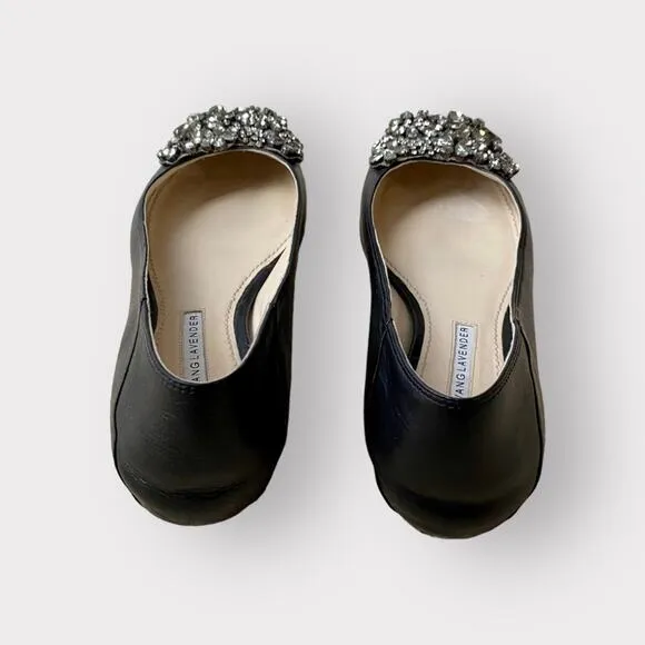 Vera Wang Lavender Lisa Rhinestones Shoes Black