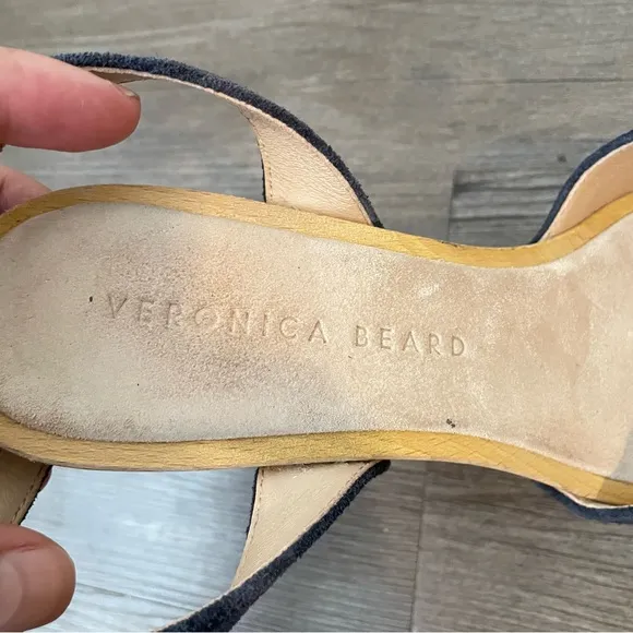 Veronica Beard Lamont Wood Platform Strappy Sandals Sz 8 FLAWS