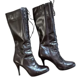 Via Spiga &quot;V-Rapido&quot; Brown genuine Leather Lace Up Boots Sz. 7 1/2 M