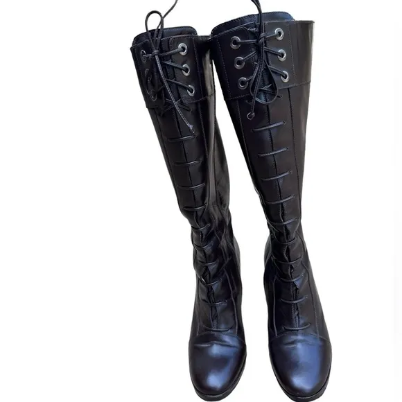 Via Spiga &quot;V-Rapido&quot; Brown genuine Leather Lace Up Boots Sz. 7 1/2 M