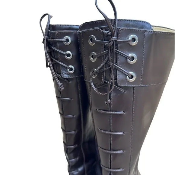 Via Spiga &quot;V-Rapido&quot; Brown genuine Leather Lace Up Boots Sz. 7 1/2 M