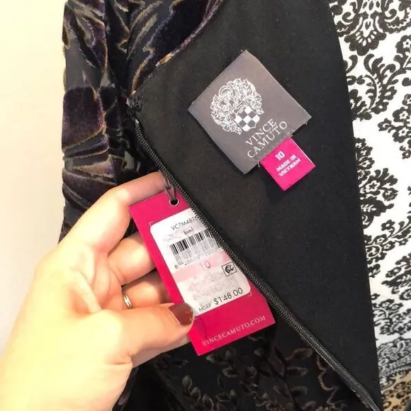 Vince Camuto Velvet-burnout Shift dress sz 10 NWT
