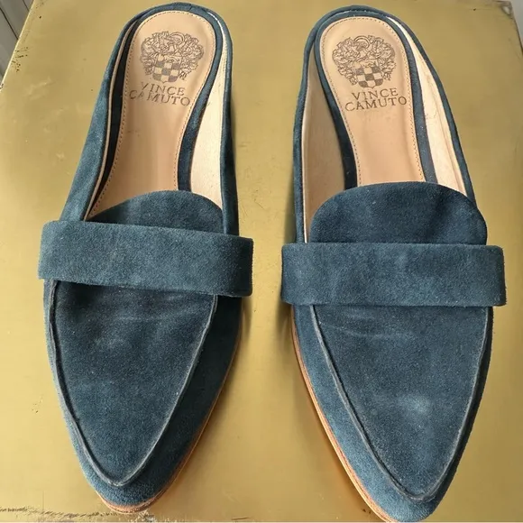 Vince Camuto Women's Navy Suede Pointed Toe Mules Size 7M