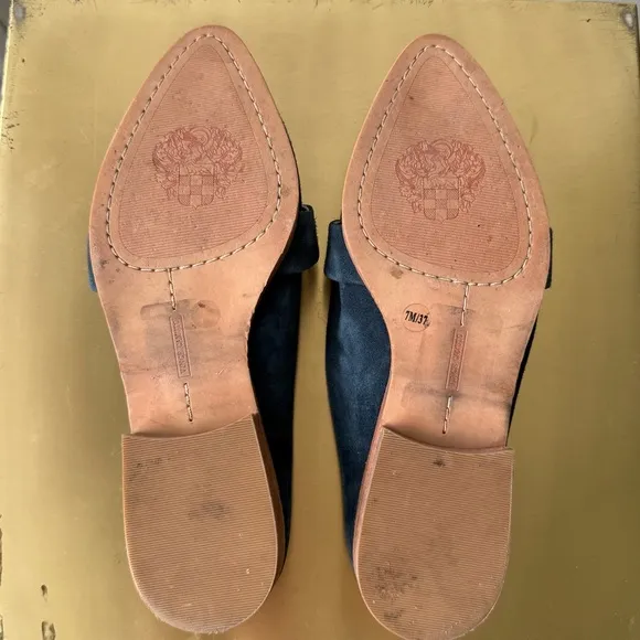 Vince Camuto Women's Navy Suede Pointed Toe Mules Size 7M