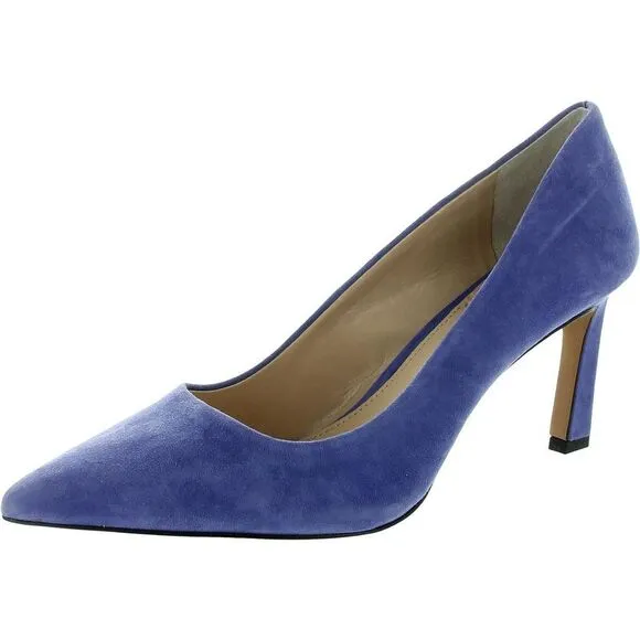 Vince Camuto Womens Retsie Blue Leather Pointed Toe Dressy Pumps Shoes New