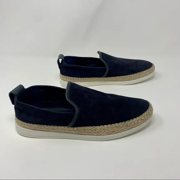 VINCE Silas Navy Suede Espadrille Loafer Shoes Women Size 7 1/2