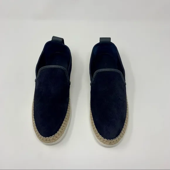 VINCE Silas Navy Suede Espadrille Loafer Shoes Women Size 7 1/2