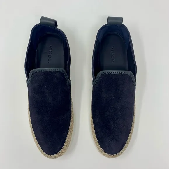 VINCE Silas Navy Suede Espadrille Loafer Shoes Women Size 7 1/2