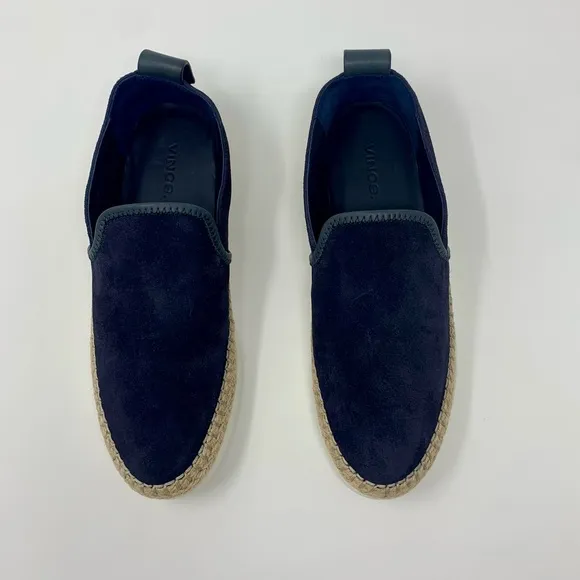 VINCE Silas Navy Suede Espadrille Loafer Shoes Women Size 7 1/2