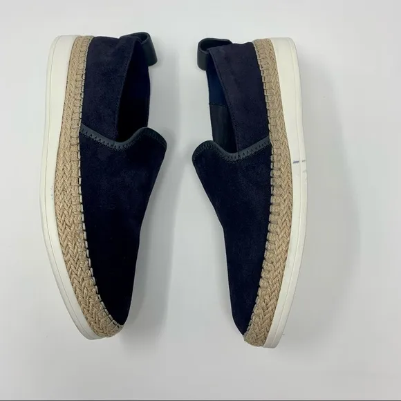 VINCE Silas Navy Suede Espadrille Loafer Shoes Women Size 7 1/2