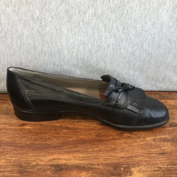 Vintage Bally Men Size 10 D Black Tassel Loafer Dress Shoes Made in Italy