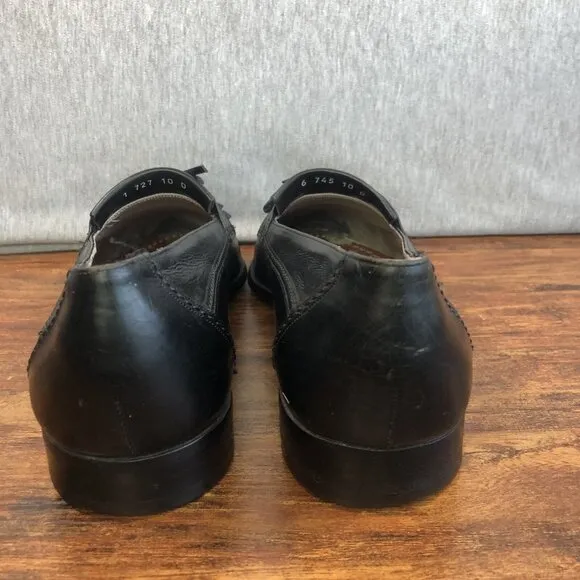 Vintage Bally Men Size 10 D Black Tassel Loafer Dress Shoes Made in Italy