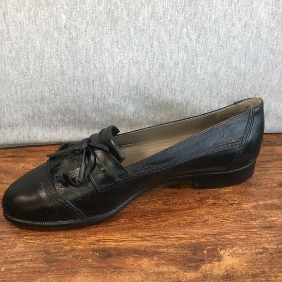 Vintage Bally Men Size 10 D Black Tassel Loafer Dress Shoes Made in Italy