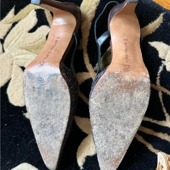 Vintage Bottega Veneta Woven Slingbacks