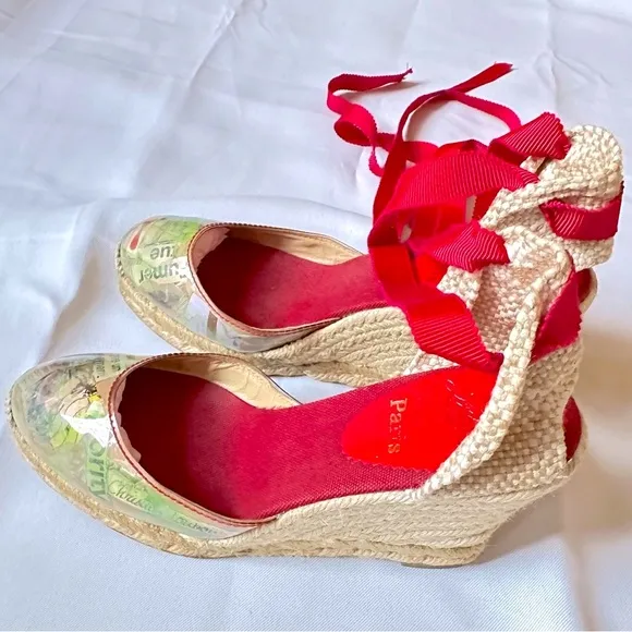 Vintage CHRISTIAN LOUBOUTINPatent Leather Printed D'Orsay Pumps
