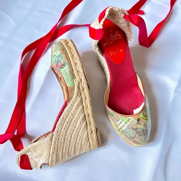 Vintage CHRISTIAN LOUBOUTINPatent Leather Printed D'Orsay Pumps