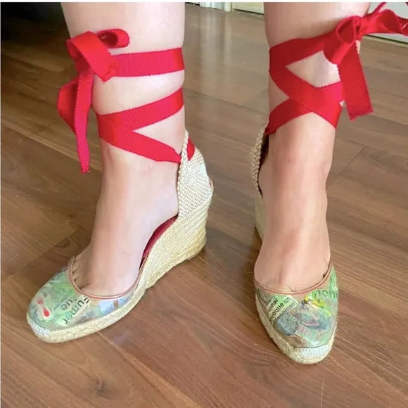 Vintage CHRISTIAN LOUBOUTINPatent Leather Printed D'Orsay Pumps