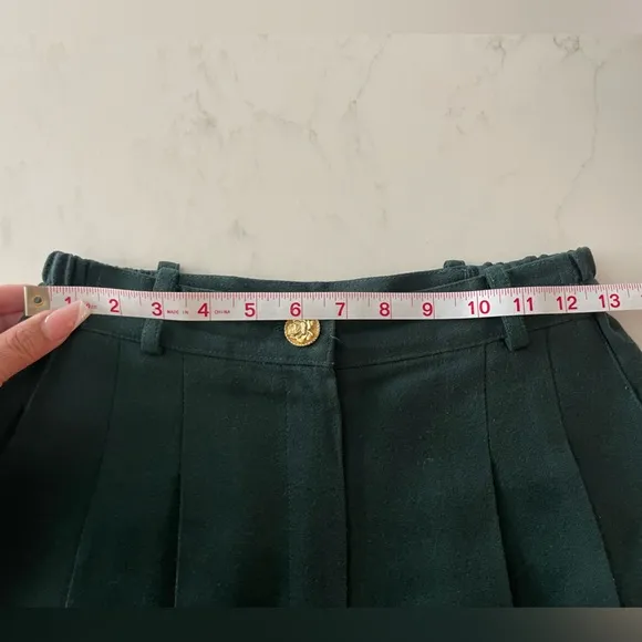 Vintage Design by Italy Embroidered Women Tennis Racket Green Lined Shorts 42