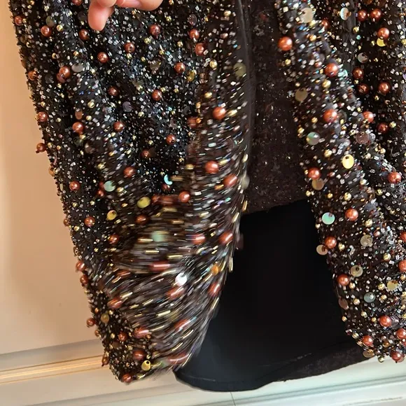 Vintage Linda Allard for Ellen Tracy Beaded Silk Skirt ✨4 (Previously Loved 💕)