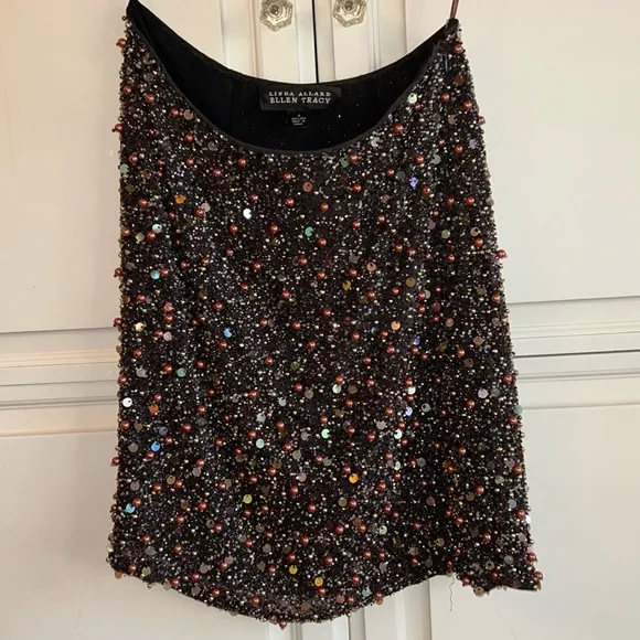 Vintage Linda Allard for Ellen Tracy Beaded Silk Skirt ✨4 (Previously Loved 💕)