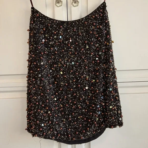 Vintage Linda Allard for Ellen Tracy Beaded Silk Skirt ✨4 (Previously Loved 💕)