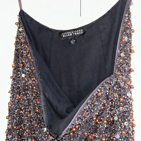 Vintage Linda Allard for Ellen Tracy Beaded Silk Skirt ✨4 (Previously Loved 💕)